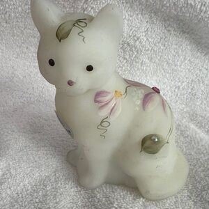 Floral Ceramic Cat Figurine